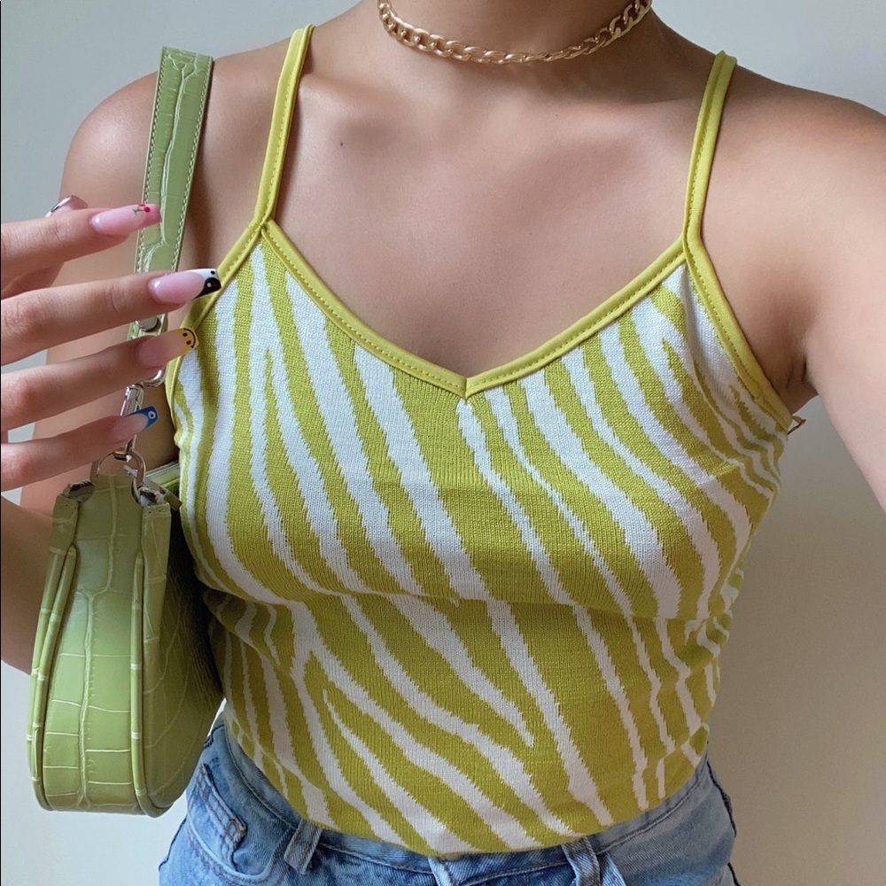 Lime green zebra tank